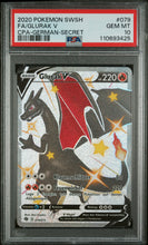 Lade das Bild in den Galerie-Viewer, Glurak V 079/073, Deutsch, PSA 10, Zertifikat 110693425 – Originalaufnahme Vorderseite von PSA