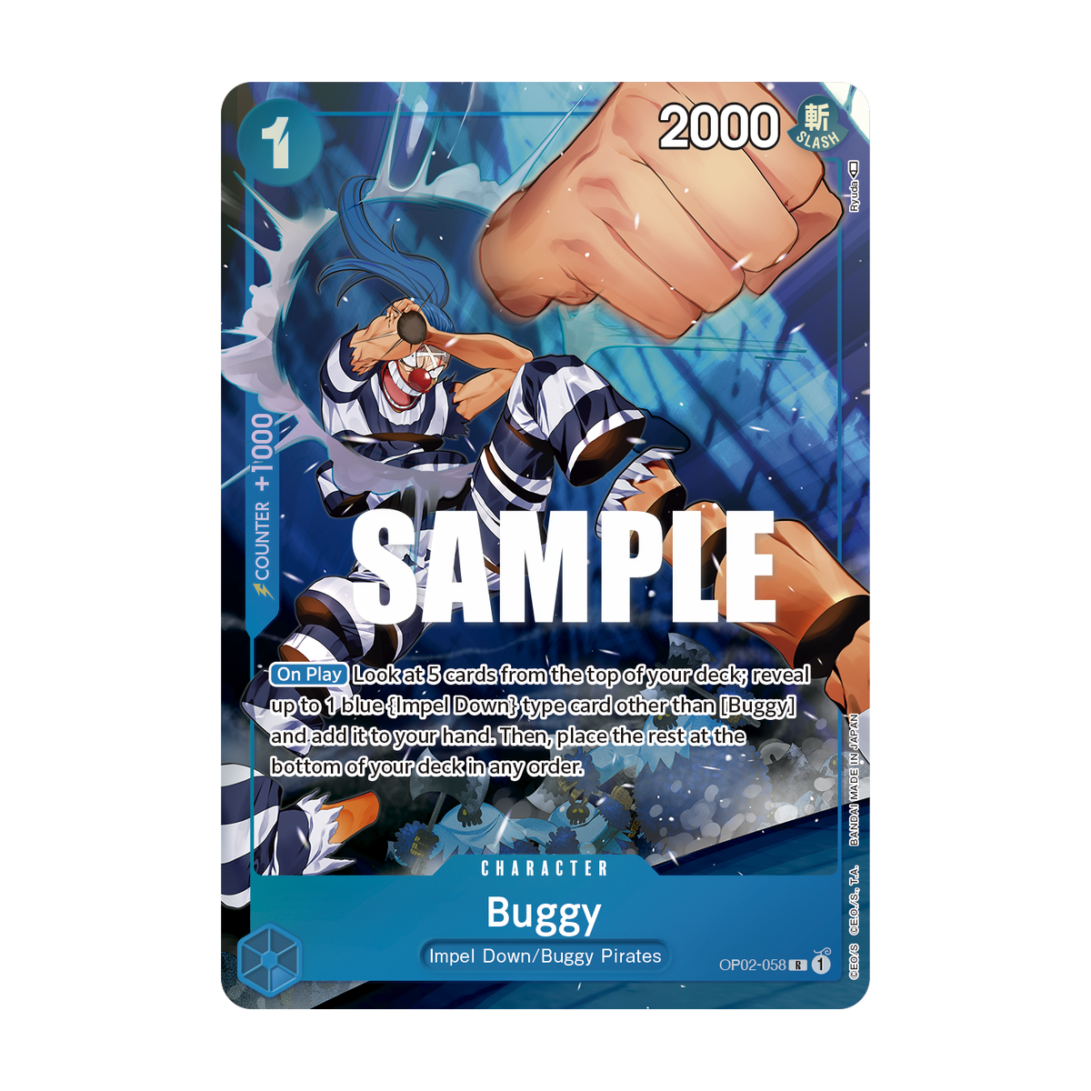 Buggy OP02-058 Alternate Art OP02-058_p1 · Englisch · offizielles Referenzbild