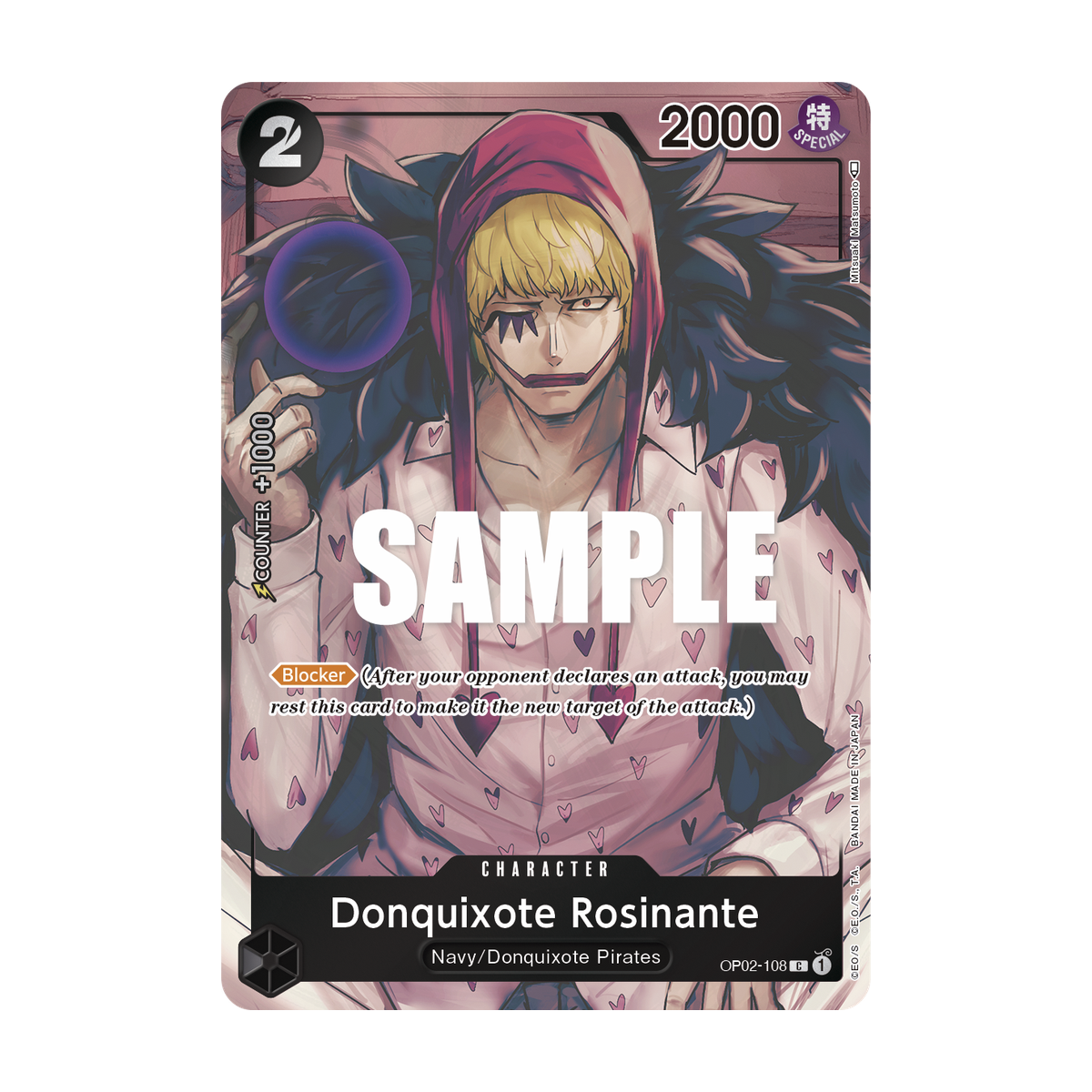 Donquixote Rosinante OP02-108 Alternate Art OP02-108_p1 · Englisch · offizielles Referenzbild