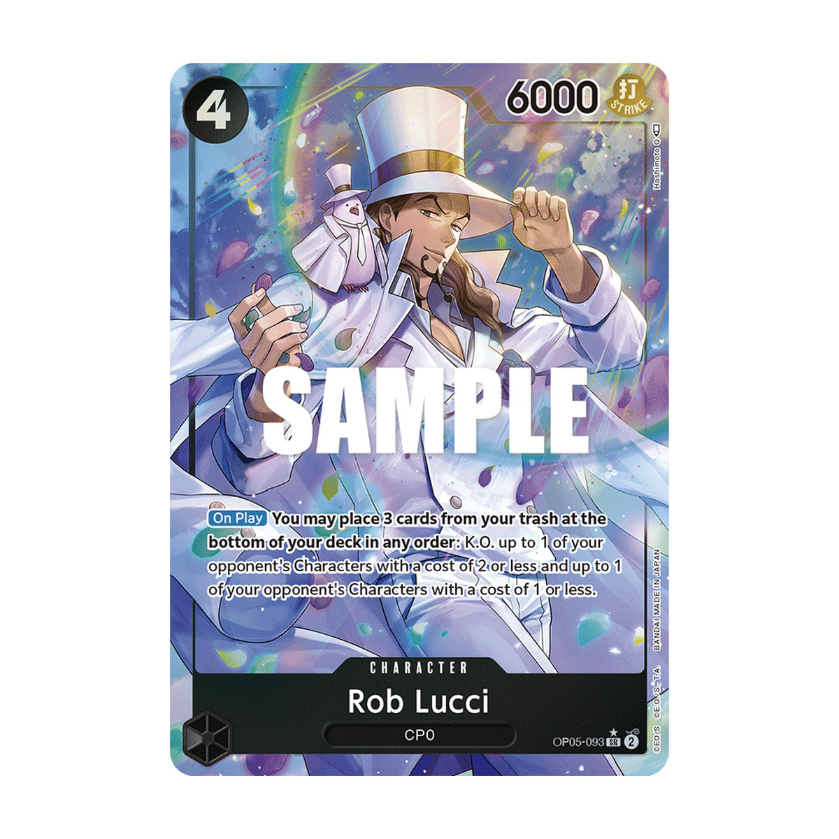 Offizielles Referenzbild: Rob Lucci OP05-093_p1, Englisch. Kein Zustandsfoto.
