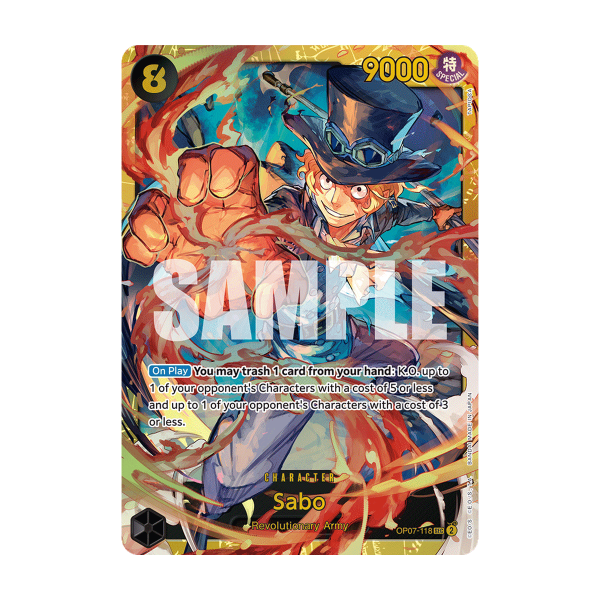 Sabo OP07-118 OP07-118 Englisch – offizielles Bandai-Referenzbild