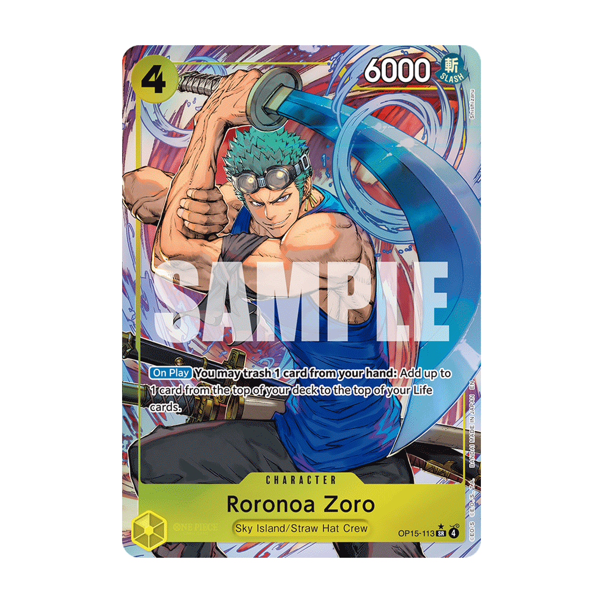 Roronoa Zoro OP15-113 OP15-113_p1 Englisch – offizielles Bandai-Referenzbild