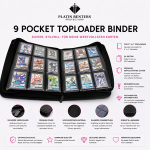 Platin Benters Protection Toploader 9-Pocket Zippered Binder