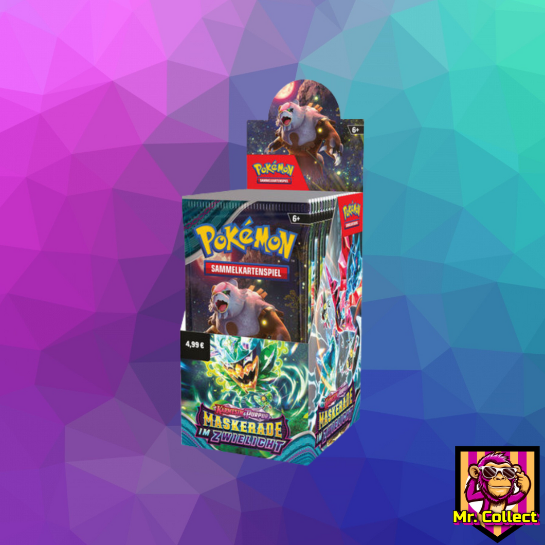 Pokemon Booster Box Karmesin & Purpur – Maskerade im Zwielicht Deutsch (18 Booster)