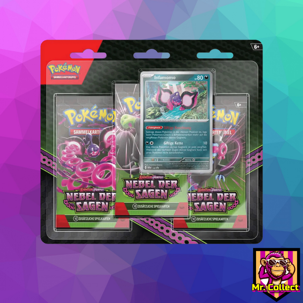 Pokemon Karmesin & Purpur: Nebel der Sagen 3‑Pack Blister Deutsch