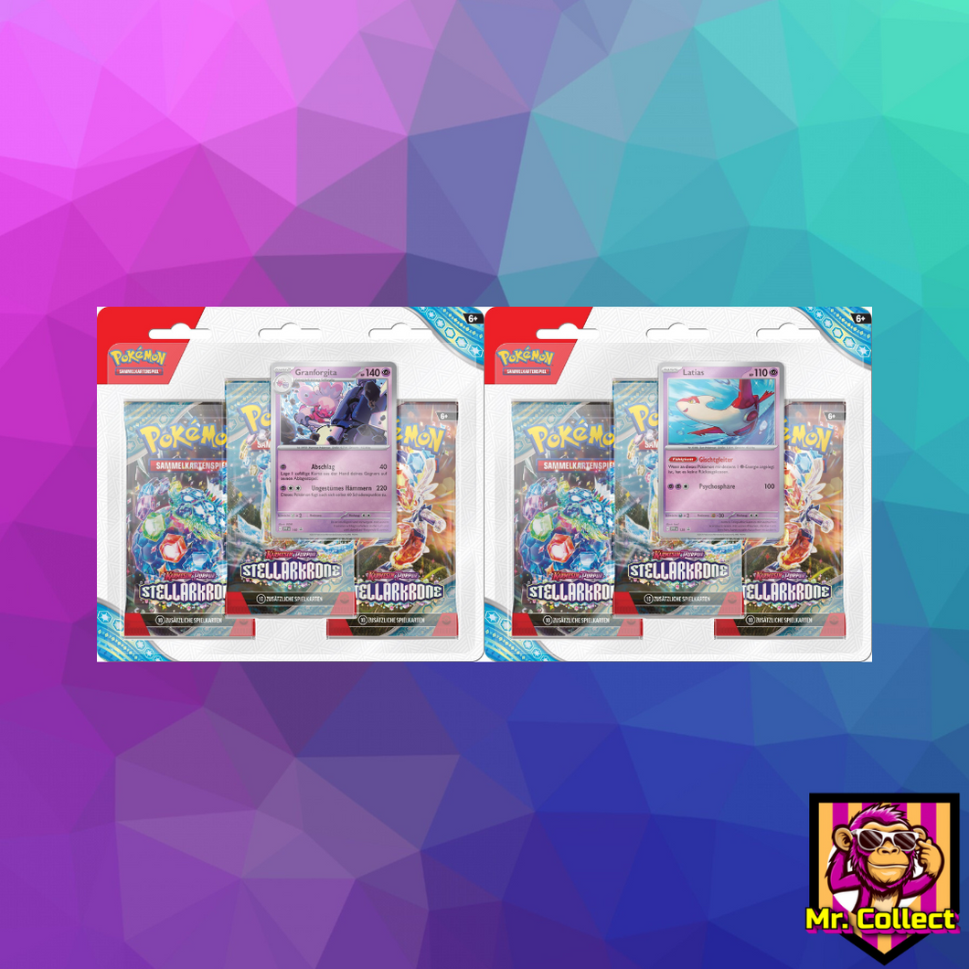 Pokemon Karmesin & Purpur „Stellarkrone“ 3-Pack Blister Deutsch