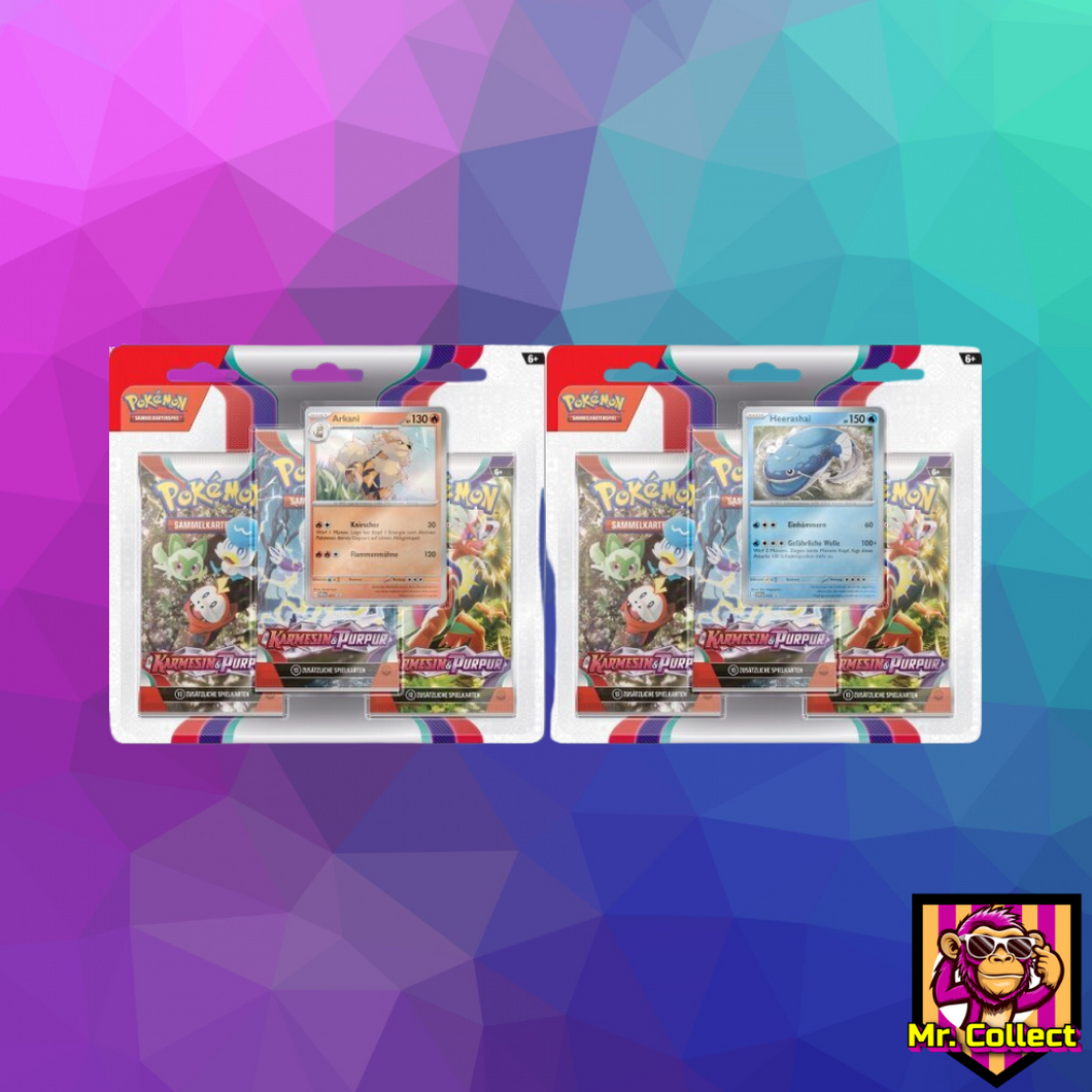 Pokemon Karmesin & Purpur  3-Pack Blister Deutsch