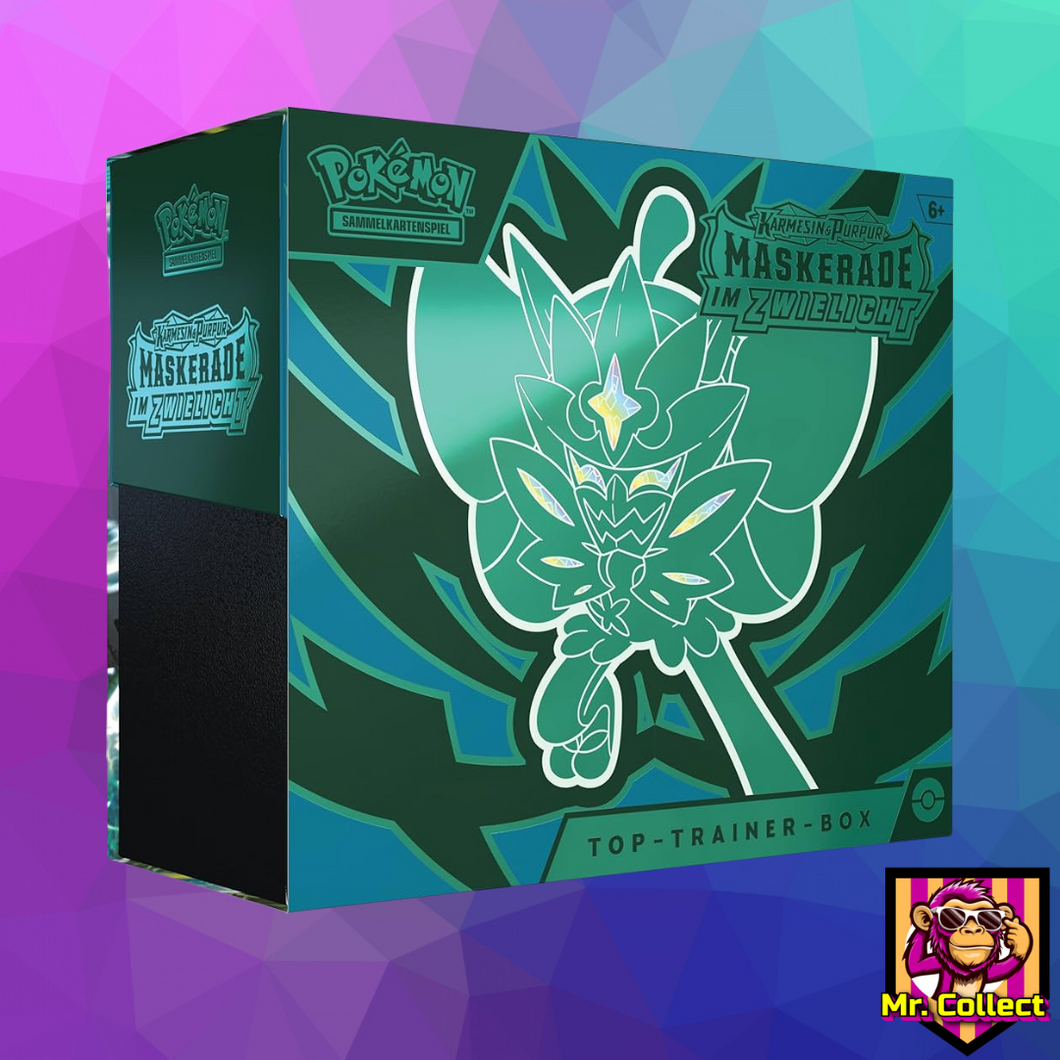 Pokemon Top Trainer Box „Karmesin & Purpur – Maskerade im Zwielicht“ Deutsch