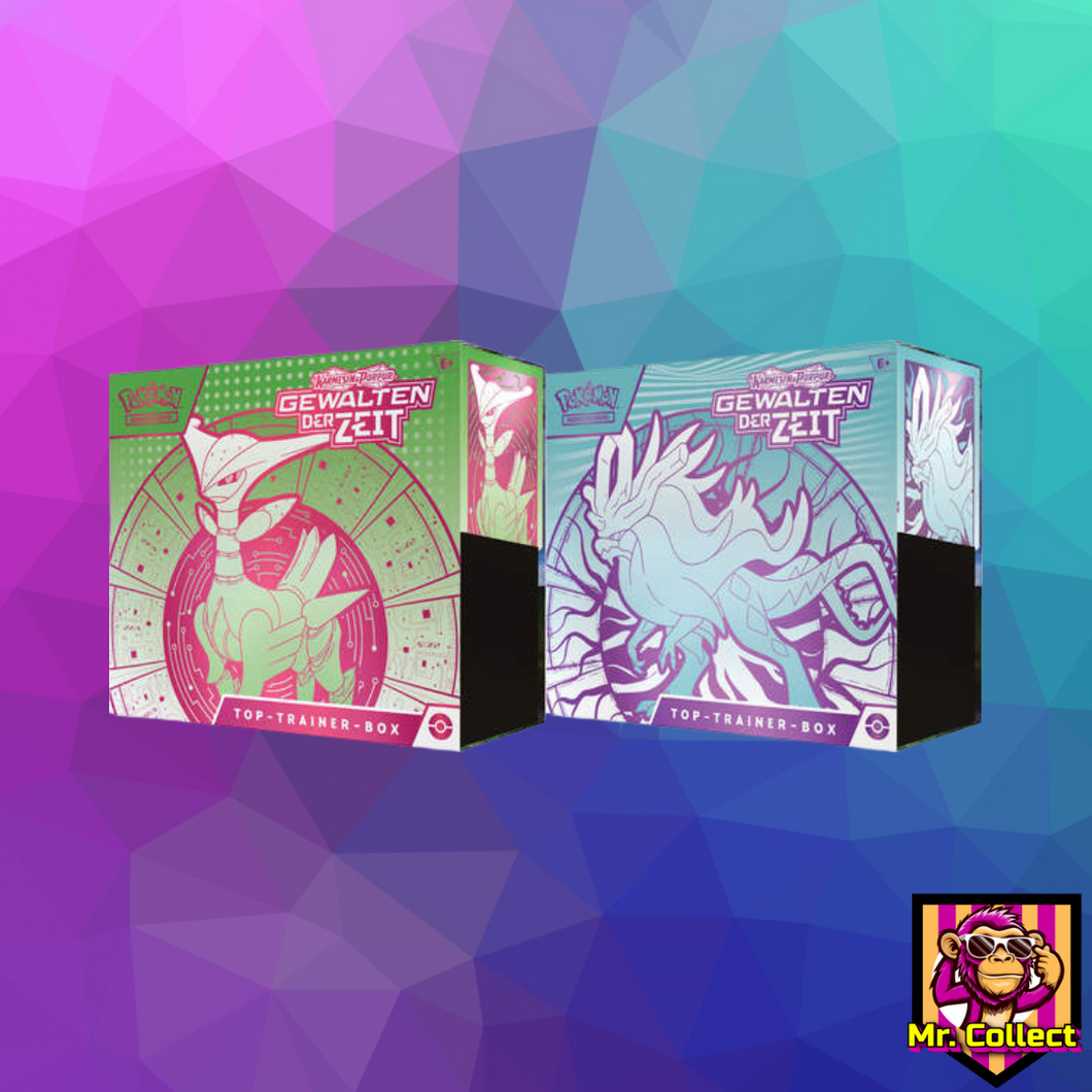 Pokemon Top Trainer Box „Karmesin & Purpur – Gewalten der Zeit“ Deutsch