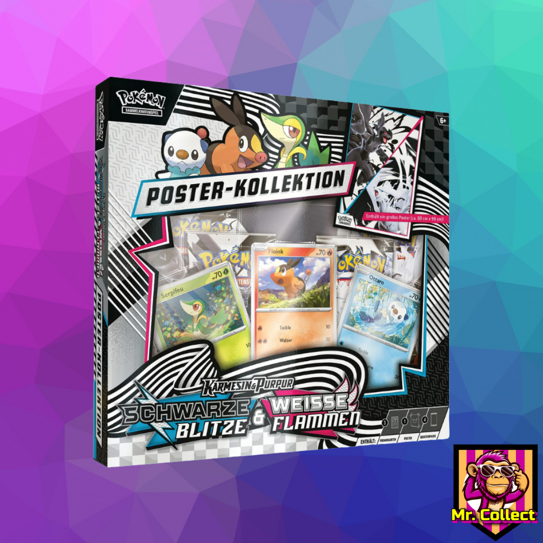 Pokemon Poster-Kollektion „Schwarze Blitze & Weiße Flammen“ Deutsch