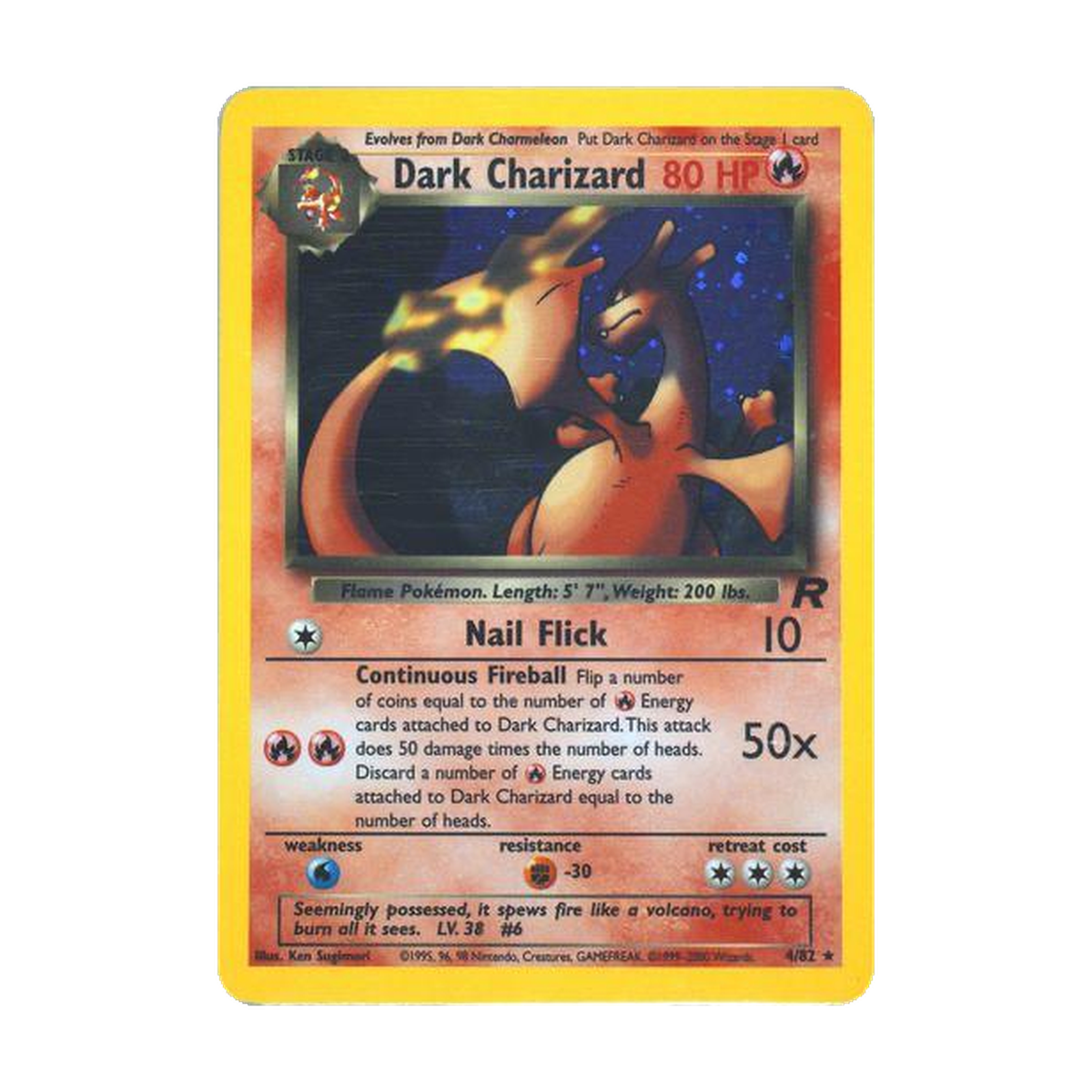 Dark Charizard 4/82 – Team Rocket – Englisch – Unlimited Holo – Referenzbild