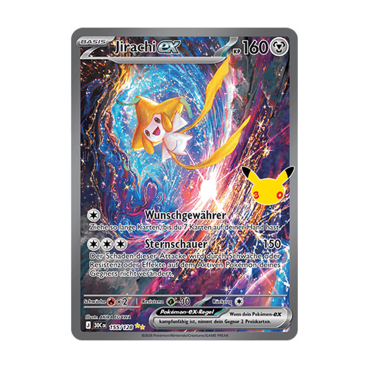 Referenzbild Jirachi-ex 155/128 – 30 Jahre – Deutsch