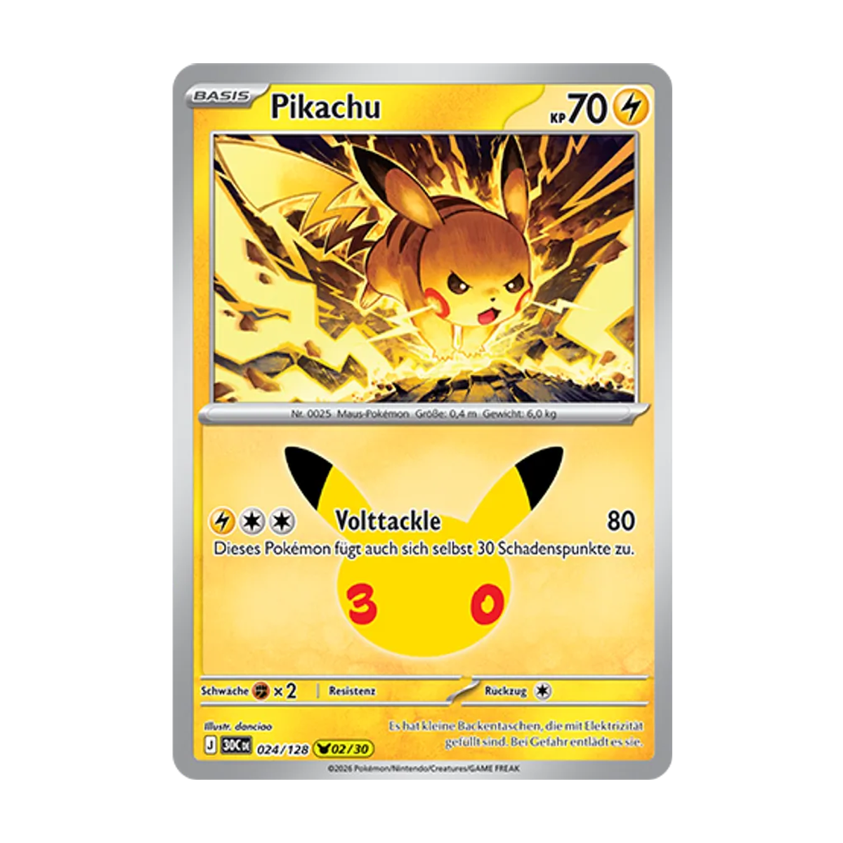 Pikachu 024/128 – 30 Jahre – Deutsch – Referenzabbildung
