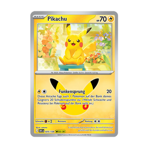 Pikachu 025/128 – 30 Jahre – Deutsch – Near Mint – Differenzbesteuerung nach §25a UStG
