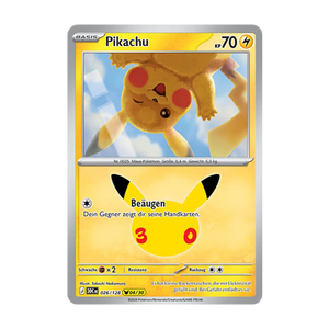 Pikachu 026/128 – 30 Jahre – Deutsch – Near Mint – Differenzbesteuerung nach §25a UStG