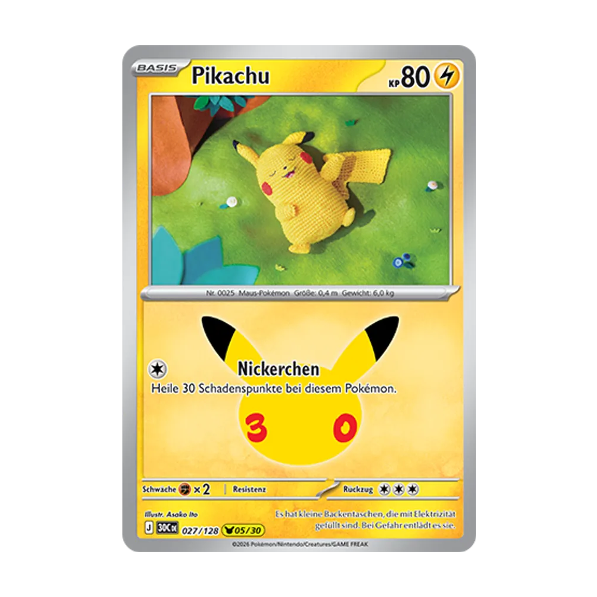Pikachu 027/128 – 30 Jahre – Deutsch – Referenzabbildung