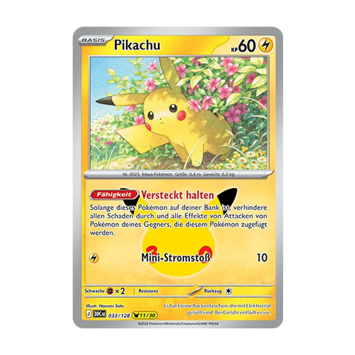 Pikachu 033/128 – 30 Jahre – Deutsch – Referenzabbildung