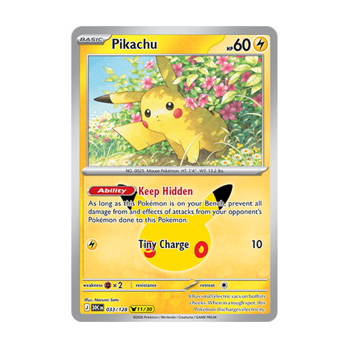 Pikachu 033/128 – 30th Celebration – Englisch – Referenzabbildung