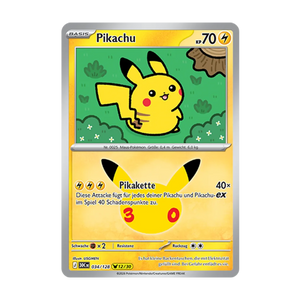 Pikachu 034/128 – 30 Jahre – Deutsch – Near Mint – Differenzbesteuerung nach §25a UStG