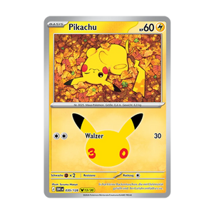 Pikachu 035/128 – 30 Jahre – Deutsch – Near Mint – Differenzbesteuerung nach §25a UStG