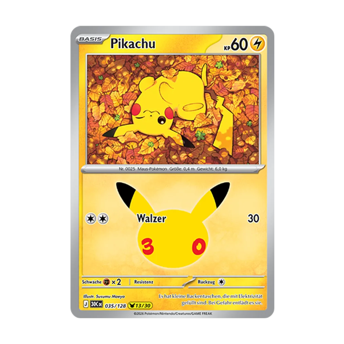 Pikachu 035/128 – 30 Jahre – Deutsch – Referenzabbildung