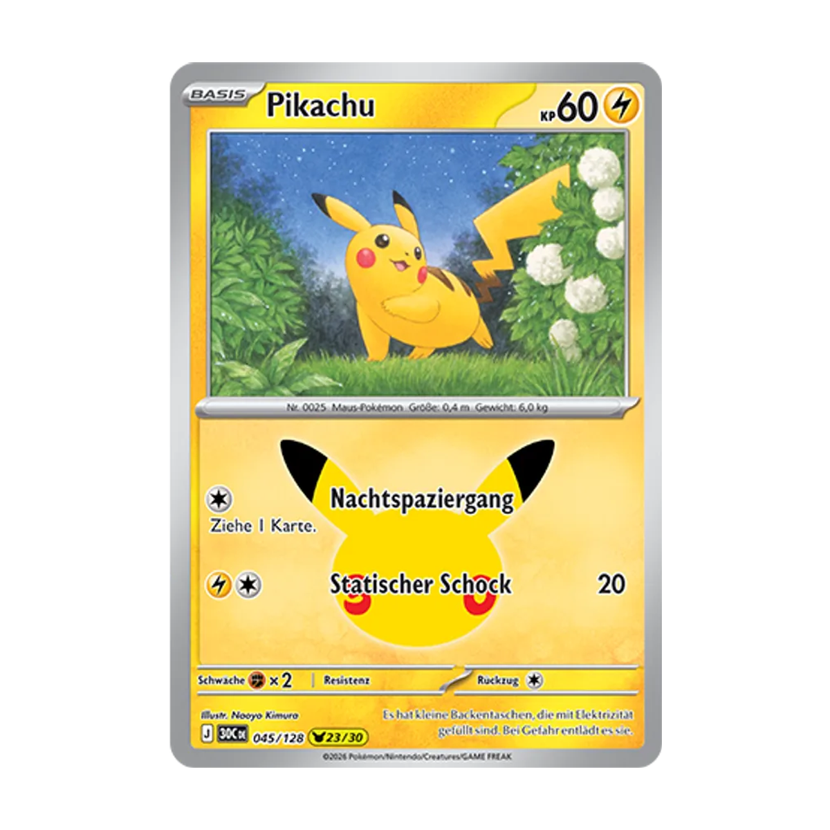 Pikachu 045/128 – 30 Jahre – Deutsch – Referenzabbildung