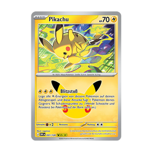 Pikachu 051/128 – 30 Jahre – Deutsch – Near Mint – Differenzbesteuerung nach §25a UStG