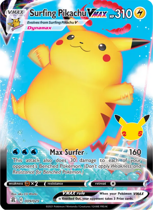 Surfing Pikachu VMAX CEL 009 – Englisch – Beispielbild