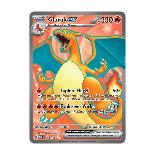Referenzbild Glurak-ex 183/165 – 151 – Deutsch