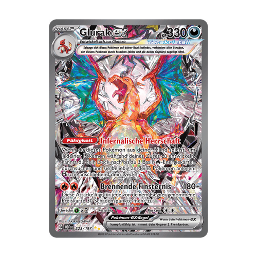 Referenzbild Glurak-ex 223/197 – Obsidian Flammen – Deutsch
