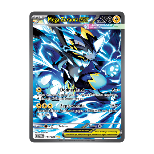 Referenzbild Mega-Zeraora-ex 114/084 – Dunkelnacht – Deutsch