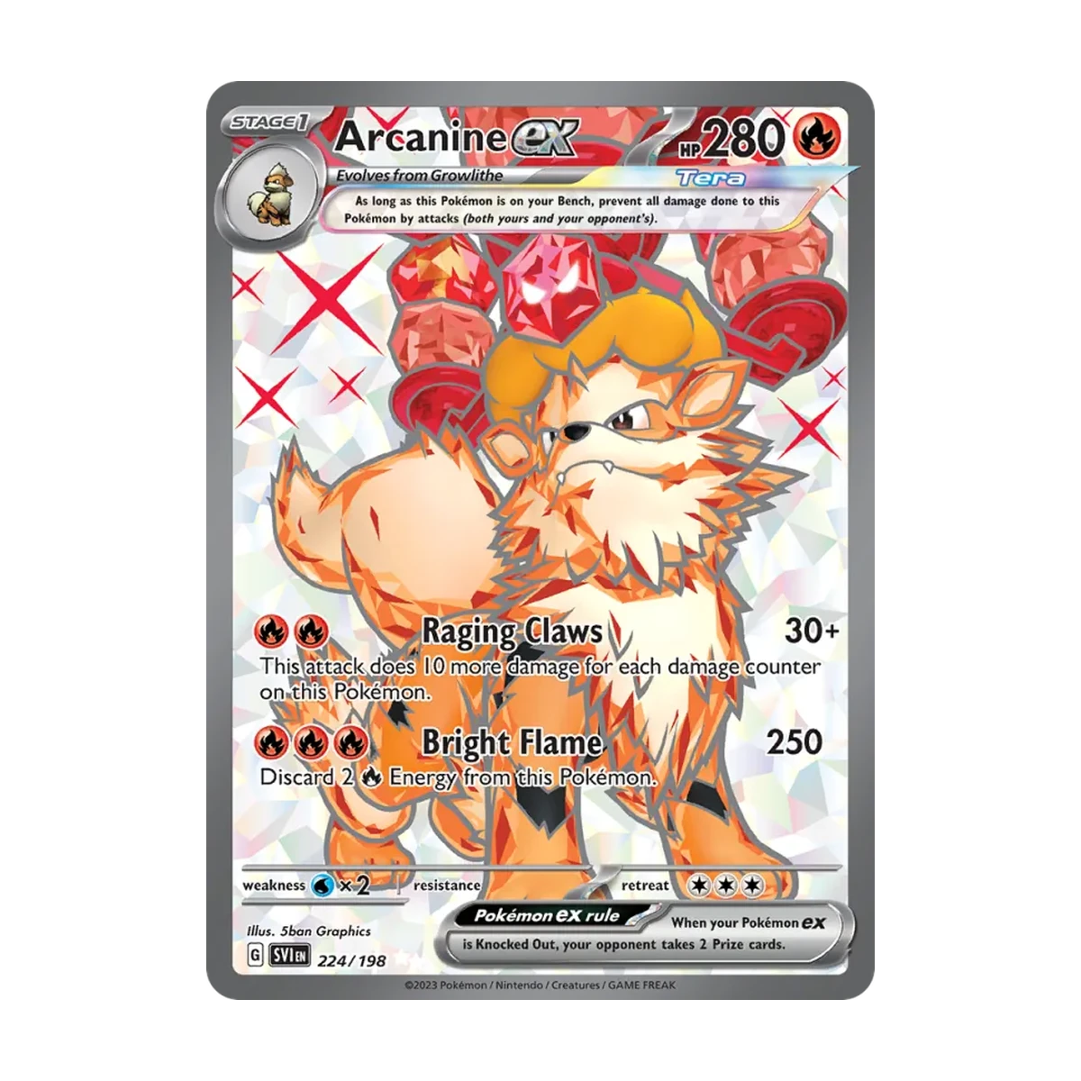 Arcanine ex SVI 224 – Englisch – Beispielbild