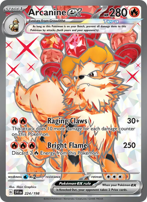 Arcanine ex SVI 224 – Englisch – Beispielbild