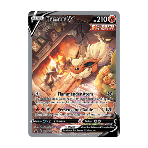 Referenzbild Flamara V SWSH179 – Schwert & Schild Black Star Promos – Deutsch