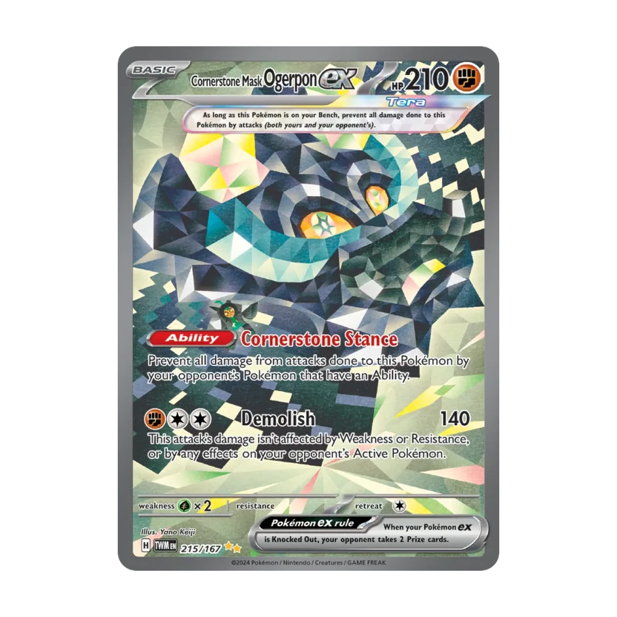 Cornerstone Mask Ogerpon ex TWM 215 – Englisch – Beispielbild