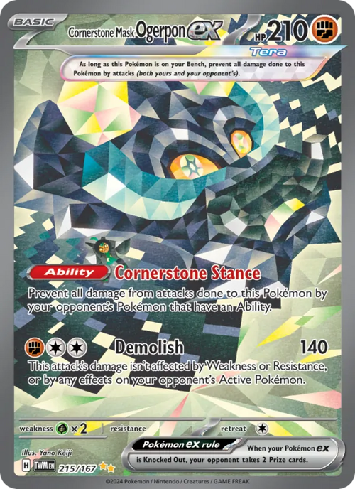 Cornerstone Mask Ogerpon ex TWM 215 – Englisch – Beispielbild