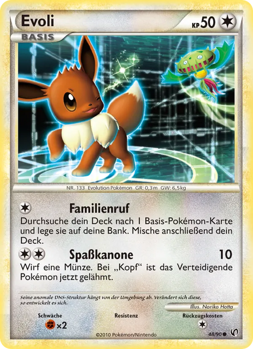 Evoli 048/090 – Unerschrocken, Deutsch, Non-Holo, freigestelltes Beispielbild