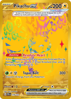 Pikachu ex - Prismatic Evolutions - 179/131 - Holofoil Differenzbesteuerung nach §25a UstG