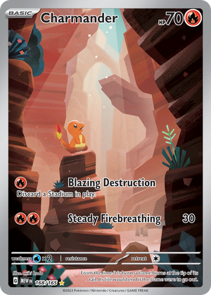 🇬🇧 Charmander - 151 - 168/165 - Holofoil Differenzbesteuerung nach §25a UstG