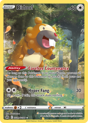 🇬🇧 Bidoof - Crown Zenith Galarian Gallery - GG29/GG70 - Holofoil Differenzbesteuerung nach §25a UstG