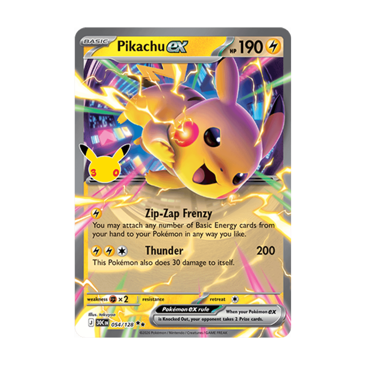 Pikachu ex 054/128 · en · Referenzbild