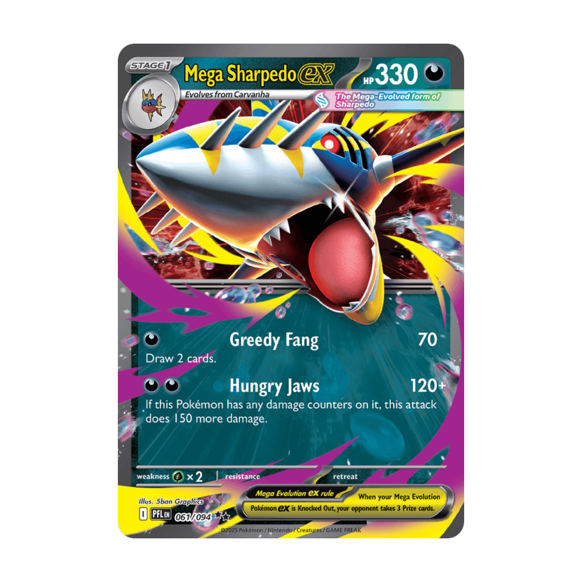 Mega Sharpedo ex 061/094 · en · Referenzbild