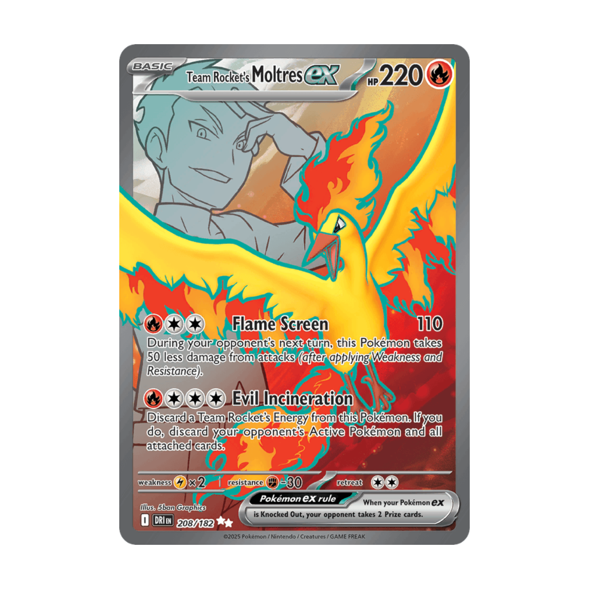 Team Rocket's Moltres ex 208/182 · en · Referenzbild