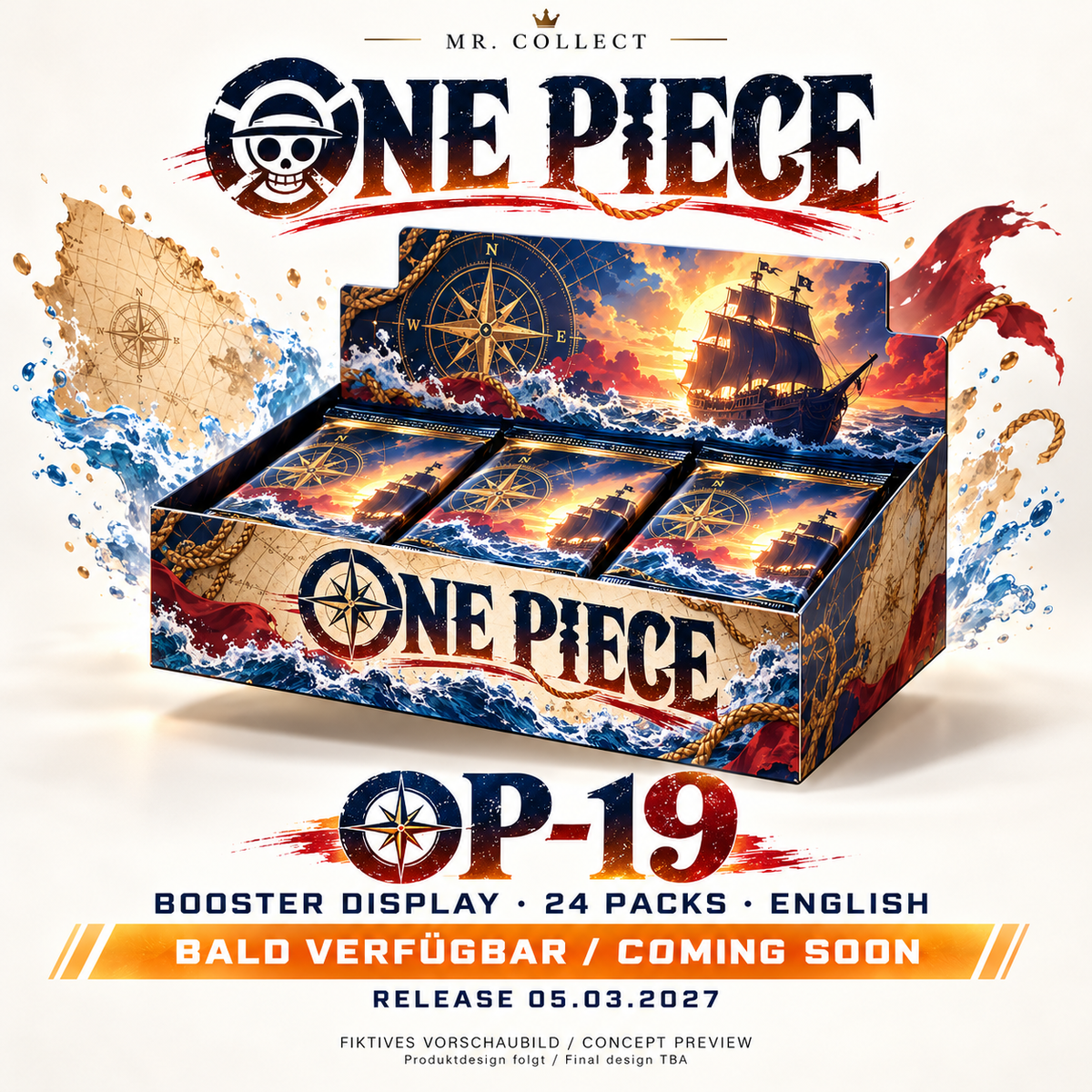 Fiktives Vorschaubild / Concept preview – One Piece OP-19 – Release 05.03.2027. Produktdesign folgt / Final design TBA.