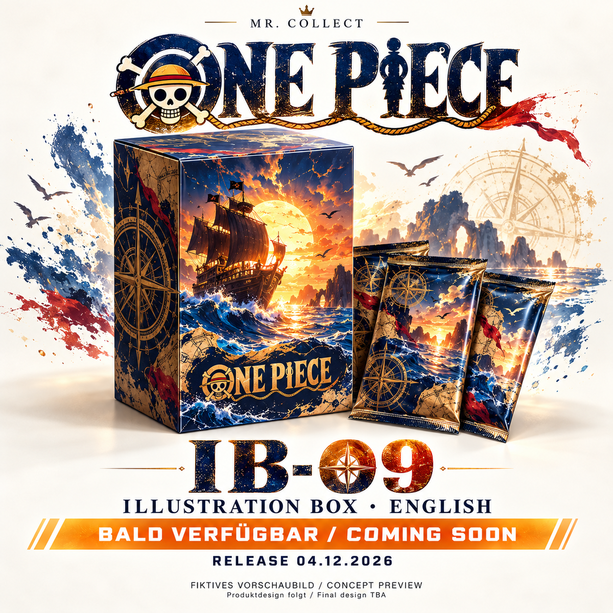 Fiktives Vorschaubild / Concept preview – One Piece IB-09 – Release 04.12.2026. Produktdesign folgt / Final design TBA.