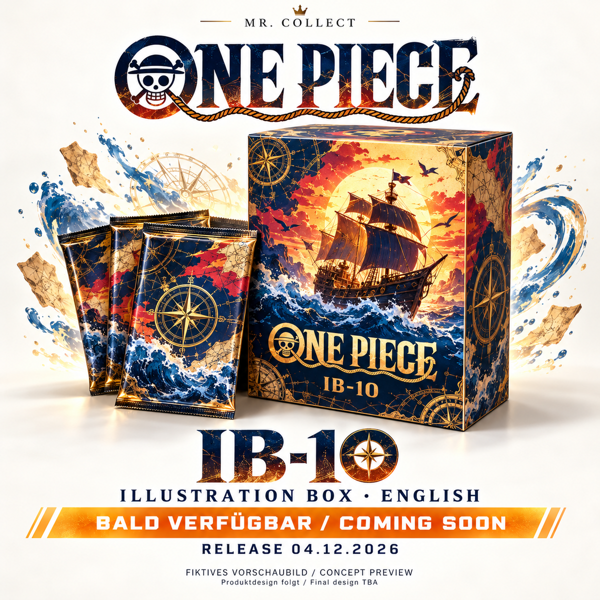 Fiktives Vorschaubild / Concept preview – One Piece IB-10 – Release 04.12.2026. Produktdesign folgt / Final design TBA.