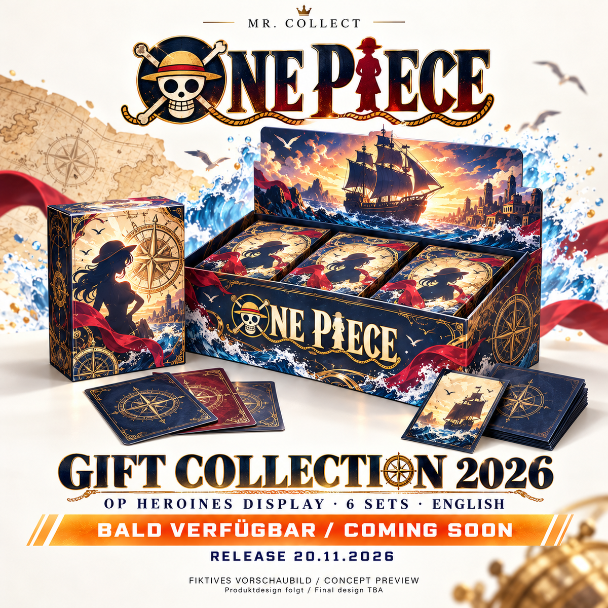 Fiktives Vorschaubild / Concept preview – One Piece GC-2026 – Release 20.11.2026. Produktdesign folgt / Final design TBA.