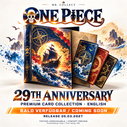 Fiktives Vorschaubild / Concept preview – One Piece 29th Anniversary – Release 05.03.2027. Produktdesign folgt / Final design TBA.