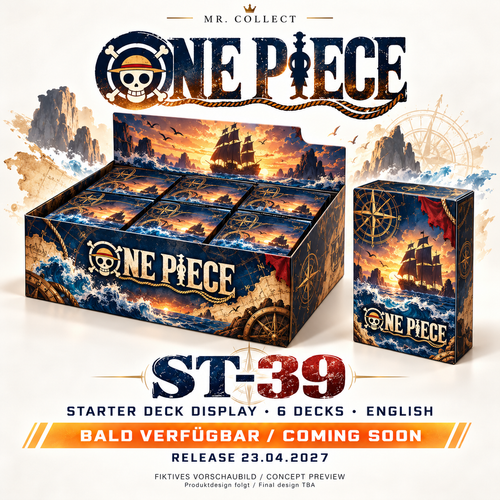 Fiktives Vorschaubild / Concept preview – One Piece ST-39 – Release 23.04.2027. Produktdesign folgt / Final design TBA.