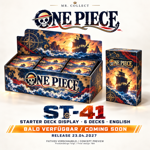 Fiktives Vorschaubild / Concept preview – One Piece ST-41 – Release 23.04.2027. Produktdesign folgt / Final design TBA.